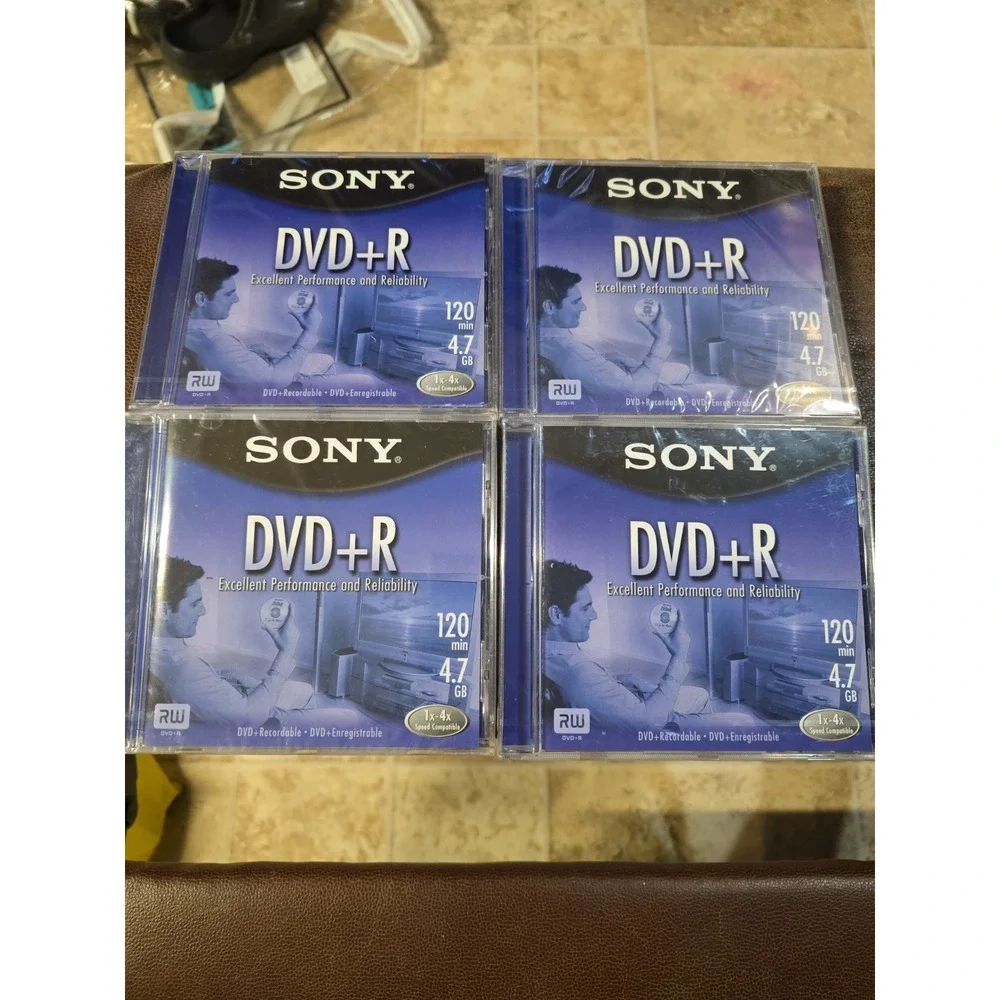 Sony DVD+R 4.7 Gb 120 Minutes Lot Of 4 New Factory Sealed 1x-4x Compatible